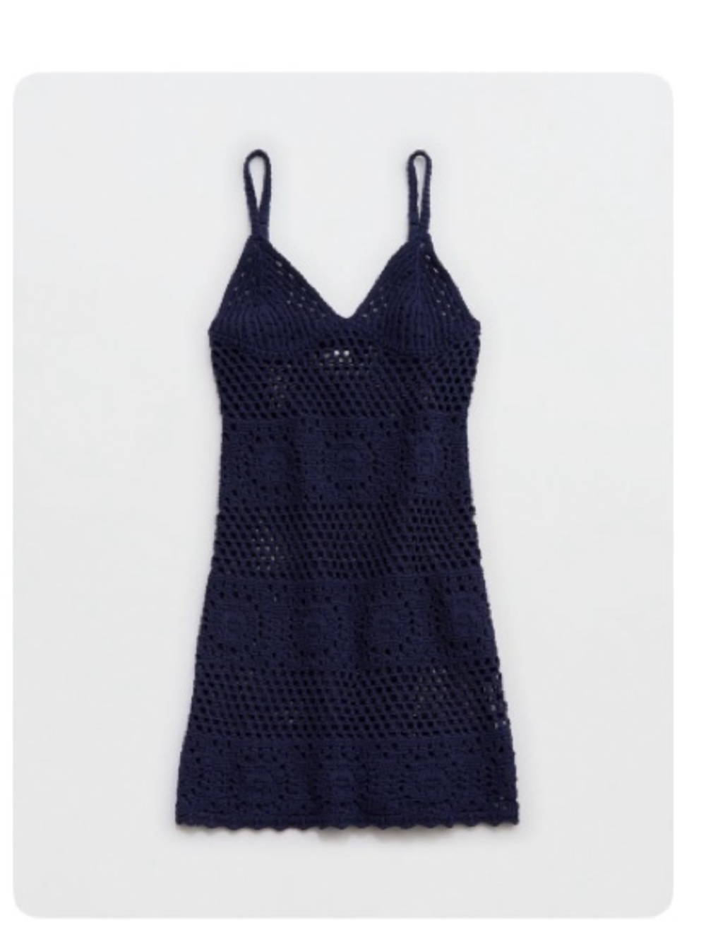 Aerie Navy Crochet Slip Coverup